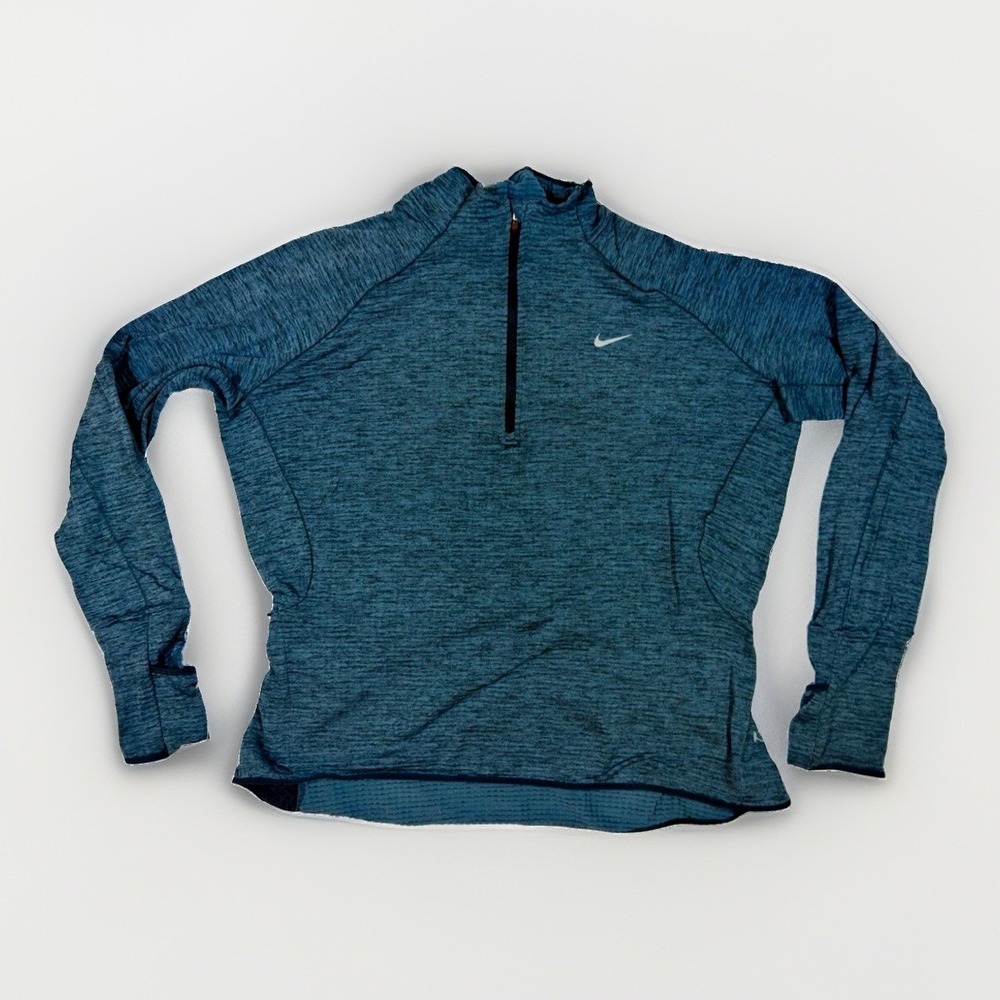 Nike Dri-FIT Men's XL Gray 1/4 Zip Mock Neck Long Sleeve Pullover Top